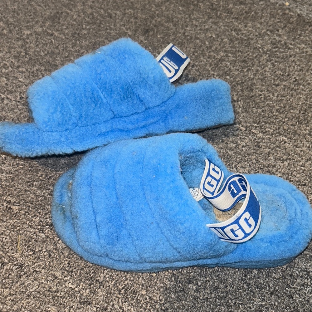 light blue ugg slides